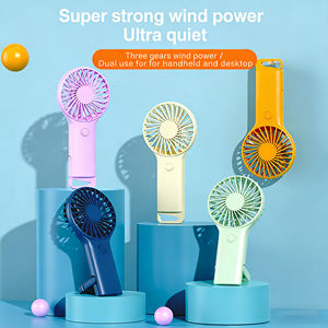 Outdoor portable USB rechargeable handheld fan <b>macaron</b>-colored hiking hook - Product Image 4