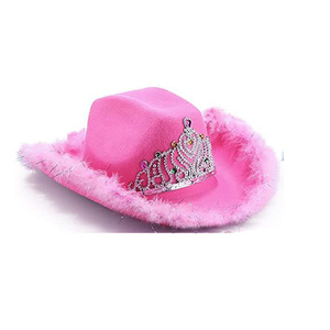 MOTE-MH153 rose couronne Western Cowboy chapeau lanière réglable rose Sequin étoile blanc Dickie Cowboy chapeau mode Cowboy chapeau Stock - Product Image 6