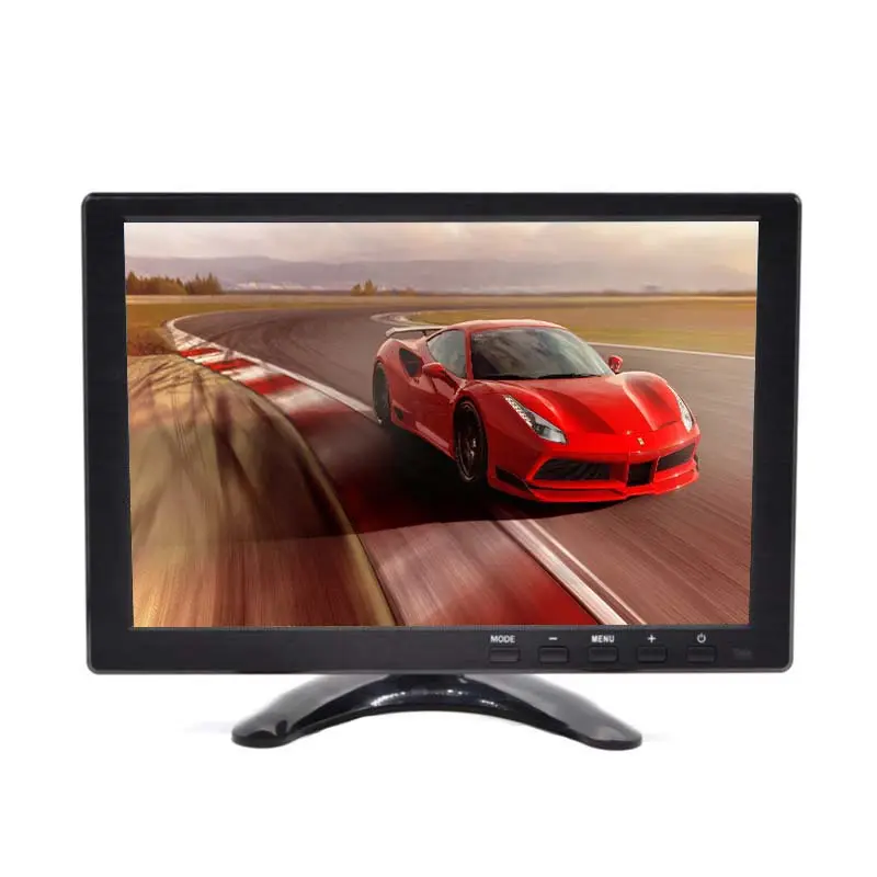 Monitor Lcd Layar Lebar 10 Inci HD 1280*800 IPS dengan VGA HD-MI AV TV USB Speaker Bawaan DC12v