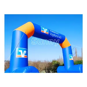 Arco-íris estampado ao ar livre, portão à prova d'água exibição de corrida arcos infláveis de ar esportivos