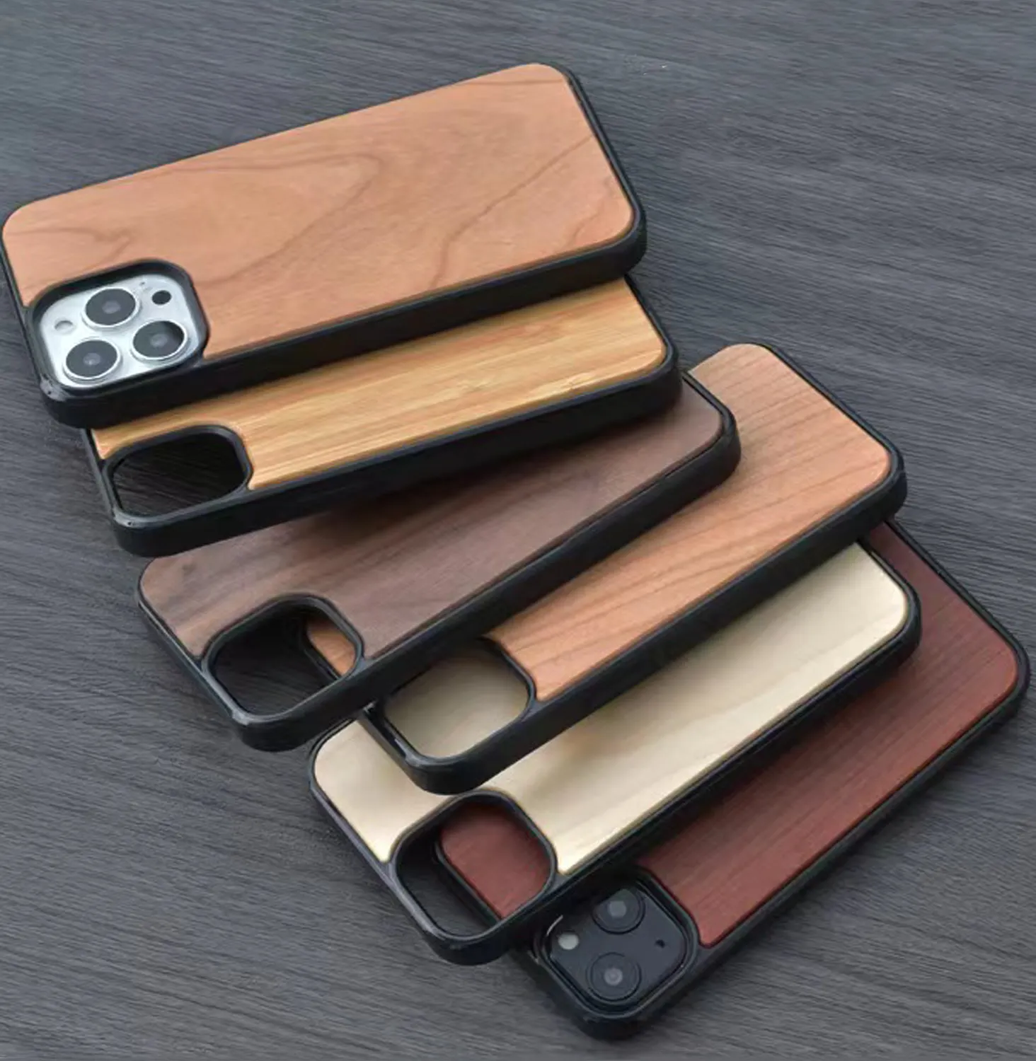 High Quality Blank Natural Wooden Mobile Phone Case For iPhone 14 13 12 11 Xr Cover Case TPU+PC Wood Case For Apple iPhone pro