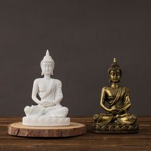 Estatua de Buda Dorada de Resina, Arte Espiritual, Adorno para el Hogar y Decoración de Estilo <span class=keywords><strong>Zen</strong></span> para Exteriores, Regalo, Artesanía de Resina - Product Image 3