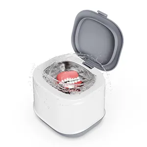 Limpiador ultrasónico de dentaduras postizas inteligente y duradero con logotipo personalizado, limpiador ultrasónico Digital automático para dentaduras postizas multifuncionales