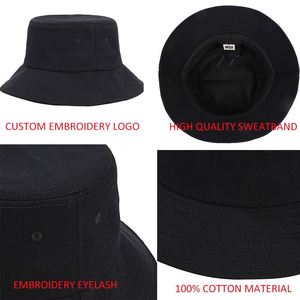 Custom Embroidery Logo Outdoor Sun <b>Bucket</b> Fisherman Caps Beach <b>Hats</b> Casual 100% Cotton <b>Bucket</b> <b>Hat</b> - Product Image 4