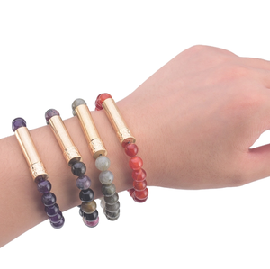 Pulsera de Rosario Natural Ajustable con Tubo de Mensaje Oculto y Cuentas Elásticas, Regalo Secreto - Product Image 1