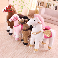 Cheval mécanique en peluche de qualité commerciale, jouet d'équitation pour enfants, poney à chevaucher JINFUDA JFD-21, utilisation intérieure/extérieure