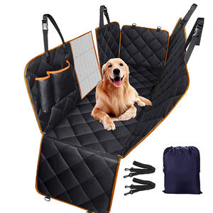 QQgift personnalisé chien <span class=keywords><strong>voiture</strong></span> hamac Oxford matériel housse de siège arrière avec fenêtre visuelle en maille et sac de rangement - Product Image 1