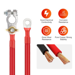 Cable de Inversor de Batería de Alta Resistencia de 60 cm y 2 AWG con Pinzas Anticorrosivas y Terminales de Cobre SC35-8, Cable de Alimentación de PVC Rojo y Negro - Product Image 4