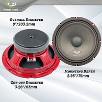 Haut-parleur de milieu de gamme haute performance OEM/ODM 800W 1.5 "VC 8 pouces avec panier rouge pour système audio de cinéma maison de camion de voiture