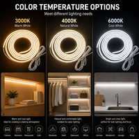 Bande LED 24V 4x8mm à découpe libre, sans soudure, haute luminosité, flexible, pour éclairage de meubles et vitrines