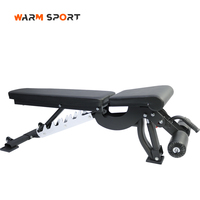 Banc de musculation professionnel réglable WM7008-03 en acier noir, personnalisable avec logo, pour exercices assis et abdos, unisexe