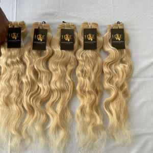 Mèches blondes 613, cheveux vierges Remy, non traités, tissage indien, cheveux lisses, prix de gros - Product Image 3