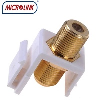 Conector Keystone F Hembra en Línea de Cobre Estándar de EE. UU. con Acoplador de Barril F Coaxial Enchufable