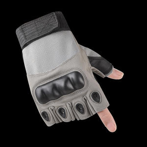 ถุงมือยุทธวิธีแบบครึ่งนิ้วสำหรับทุกเพศในช่วงฤดูร้อนถุงมือโพลีเอสเตอร์แบบห่วงปิดไม่ลื่นระบายอากาศทนทานสำหรับการขี่จักรยานกลางแจ้ง - Product Image 4