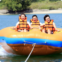 Bateau gonflable commercial flottant pour sports nautiques, jouets aquatiques remorquables, tube de ski nautique, bateau donut gonflable