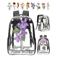 Sac à dos transparent personnalisé avec logo, sac à livres transparent, créez votre propre design avec nom, texte, photo, sac transparent pour le travail et les voyages