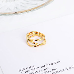 Bagues en or plaqué 18 carats à lignes creuses punk, bijoux pour femmes, ensemble de bagues épaisses pour les doigts, accessoires minimalistes pour femmes, cadeaux pour les fêtes. - Product Image 4