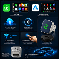 Boîtier intelligent Carplay AI, adaptateur sans fil Android Auto, système multimédia, double système, connexion rapide et stable, kit de mise à niveau