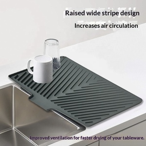 Tapis de drainage rectangulaire antidérapant pour évier, tapis de séchage de vaisselle, tapis isolant pour table de drainage - Vente en gros - Product Image 3