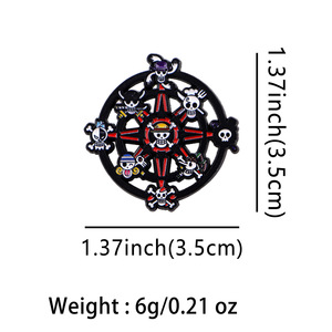 Ensemble de broches émaillées One Piece Pirates des Mers, Thème Chapeau de Paille, Navire Thousand Sunny, Roue Jolly <span class=keywords><strong>Roger</strong></span>, en métal, personnalisable, cadeau de collection - Product Image 5
