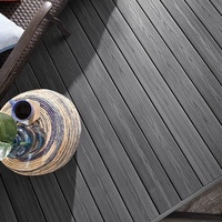 Panneau de revêtement de sol en bois composite à grain de bois résistant aux UV pour jardin extérieur