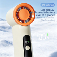 Ventilateur portable de poche extérieur, nouveau, rechargeable, haute vitesse, turbine USB, réglage progressif de la vitesse, 100 vitesses de vent, turbo, en plastique