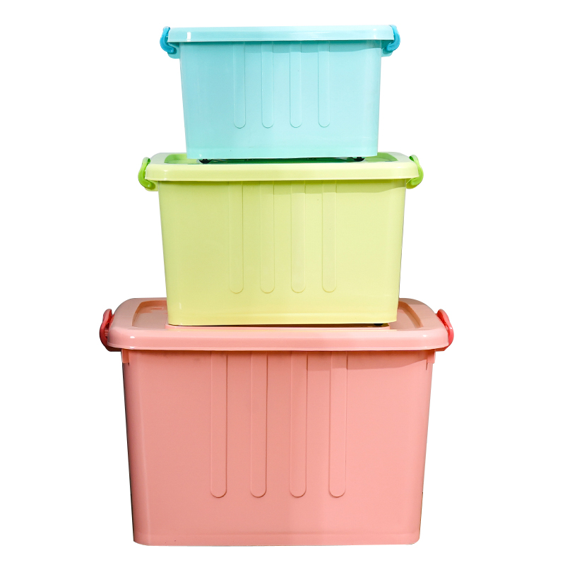 Household Items Factory Price Plastic Containing Boxes Solid Color Bins Big Lots Home Storage Box Containers For Cloths