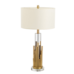 Grey Ceramic New Table Lamp with Drum Lampshade for Hotel Home Desk - Product Image 3