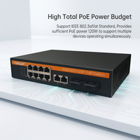 TiNCAM Smart 8*10/100/1000M puertos + 2*10/100/1000M puerto de enlace ascendente + 1*1,25G SFP AI Gigabit Ethernet Switch POE Network Switch para CCTV