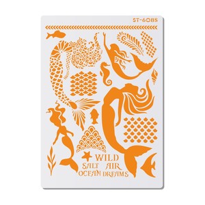 Pochoirs de décoration de gâteaux personnalisés <span class=keywords><strong>AK</strong></span> Mermaid, moules en plastique, pochoirs pour glaçage royal, pochoirs pour aérographe, pochoirs de dessin artistique - Product Image 1