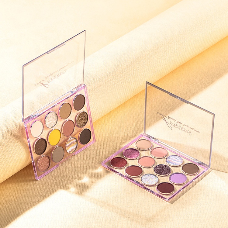 Индивидуальная косметика, макияж, блестящая пигментированная палитра теней для век с прозрачной палеткой