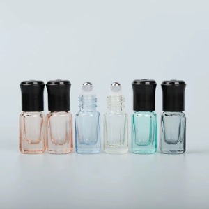 Rectangular Glass Perfume <b>Bottle</b> with Gold Screw Cap Clear Blue Surface 10ml for Essential Oil - Product Image 4
