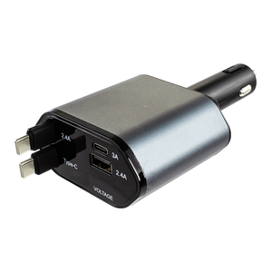 Nouveau produit 100W charge de voiture rapide 4 en 1 briquet de voiture port USB adaptateur de charge de voiture rétractable universel avec câble - Product Image 5