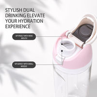 Bouteille d'eau sport double usage 770 ml, anti-fuite, portable, pour les voyages en plein air et la salle de sport