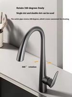 Robinet de luxe moderne - Robinet en acier inoxydable - Tête de pulvérisation extractible pour eau chaude et froide