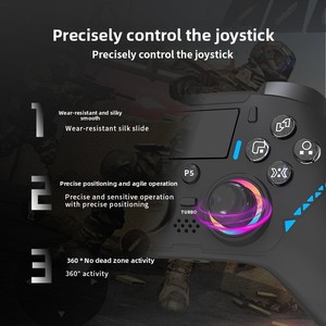 Manette de jeu filaire P516F avec gyroscope 6 axes, RGB, Turbo, boutons arrière programmables personnalisés pour PS4, Playstation 5 Pro, PC – Vente en gros - Product Image 3