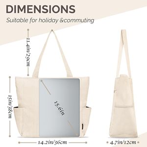 กระเป๋าผ้าลูกฟูกมีหลายกระเป๋าและซิปเหมาะสำหรับใช้ในชีวิตประจำวันในยิมและวันหยุด - Product Image 3