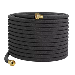 Tuyau d'arrosage durable haute pression, tuyau d'irrigation <span class=keywords><strong>microporeux</strong></span>, tuyau d'égouttement avec raccords en laiton massif, 100 m, 6 mm, usage en jardin - Product Image 1