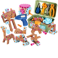 Jeu de blocs de construction éducatifs pour enfants : Puzzle de démontage et d'assemblage de vis à visser, boîte à outils, jouet d'éveil pour garçons