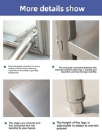 Table de préparation multi-niveaux en acier inoxydable personnalisable et stable, table utilitaire polyvalente avec pieds réglables pour laboratoire, entrepôt, atelier