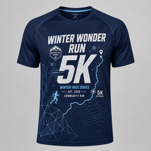 Camiseta Winter Wonder Run para Clima Frío, Carrera de 5K, Ropa Personalizada para Eventos de Carrera - Product Image 2