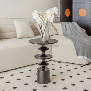 Table basse moderne d'extérieur en fibre de verre avec plateau en verre, couleur personnalisable, durable, mobilier de salon, style panneau contemporain pour - Product Image 3