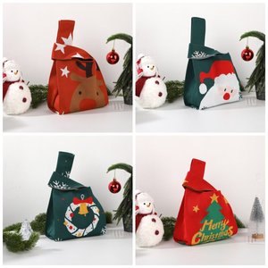 Nuova Borsa a Tracolla Hobo in Maglia con Stampa Natalizia 2026, Design Animato, Morbida e Riutilizzabile, Ideale come Sacchetto Regalo per la Vigilia di Natale - Product Image 5