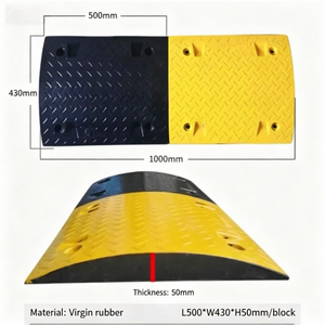 Ralentisseurs en caoutchouc massif jaune et noir <span class=keywords><strong>de</strong></span> 20 kg, directement <span class=keywords><strong>de</strong></span> l'usine, avec une vitesse <span class=keywords><strong>de</strong></span> 10-15 mph pour une sécurité routière haute visibilité - Product Image 4