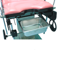 Lit d'accouchement hydraulique en acier inoxydable, table d'examen obstétrique/gynécologique réglable manuellement, mobilier hospitalier pour l'accouchement en milieu hospitalier