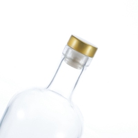 Fournisseur de bouteilles en verre OEM, échantillon gratuit, bouteille en verre noir mat pour whisky, vodka avec bouchon hermétique, 300 ml, 500 ml, 750 ml