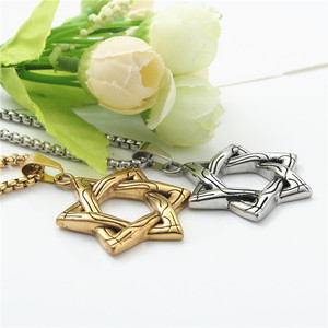 Collier avec pendentif étoile à six branches en acier inoxydable pour homme, style punk rétro 233064 - Product Image 4