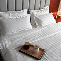 50% coton 50% Polyester luxe coton draps de lit ensemble de draps coton léger rayé Design pour hôtel ensemble de literie lin