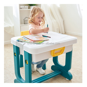 Table et chaises d'étude pour enfants VSUCH, table et chaises <span class=keywords><strong>en</strong></span> plastique pour tout-petits, pour apprendre, lire, manger, dessiner, jouer, construire des blocs - Product Image 6