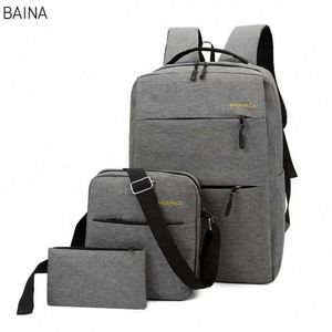 Sac à dos décontracté pour étudiante avec chargement USB, sacoche minimaliste pour ordinateur portable, ensemble de trois pièces en gros - Product Image 1